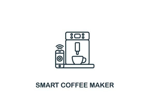 Smart Coffee Maker Icon: A Versatile Design Asset