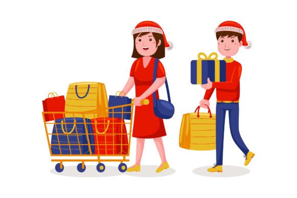 Unlock Your Creativity with the Christmas Shopping Vector Pack 03 and Christmas Shopping Vector Illustration