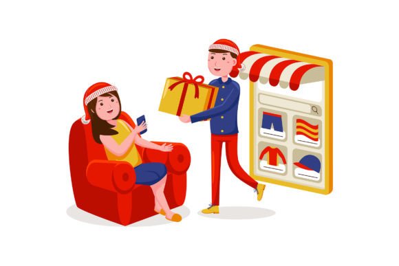 Unlocking Creativity with Christmas Online Shopping Vector Pack 06