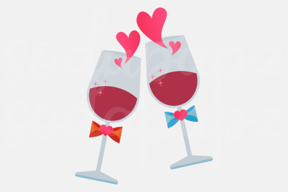 Valentines - Champagne Glass Toast: A Versatile and Elegant Design Element